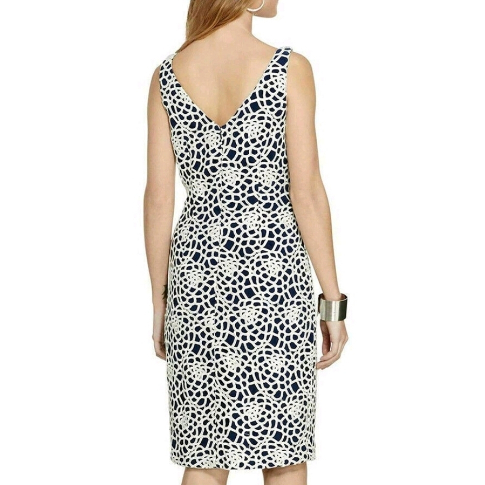 RALPH LAUREN Ivory Blue Crochet Lace Sleeveless Sheath Dress - Picture 5 of 5